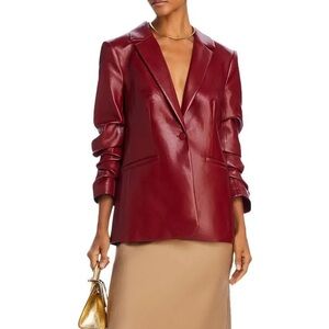 CINQ À SEPT Kylie Faux Leather Blazer - Rhubarb